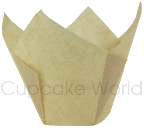 25PC CAFE STYLE NATURAL PAPER CUPCAKE MUFFIN WRAPS JUMBO - Click Image to Close